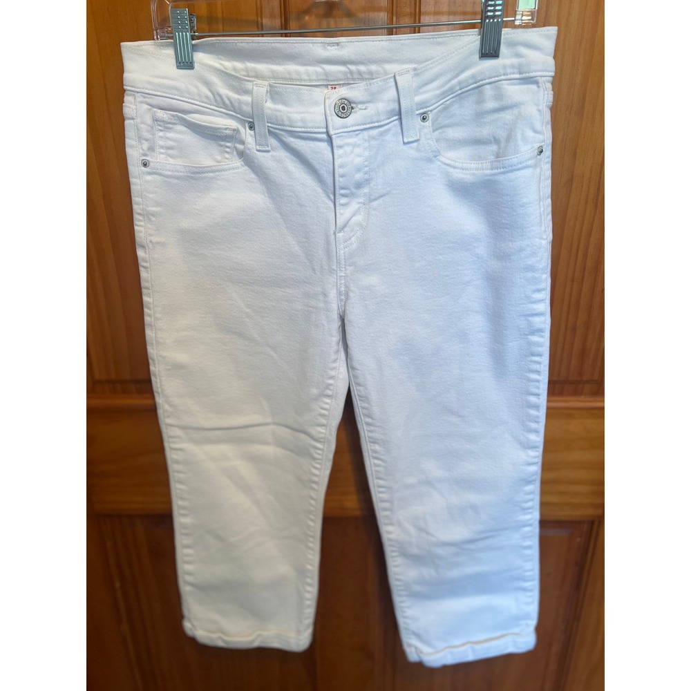 Levi's Strauss‎ White Denim Capris Classic Cuffed Style 28